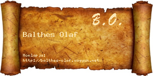 Balthes Olaf névjegykártya